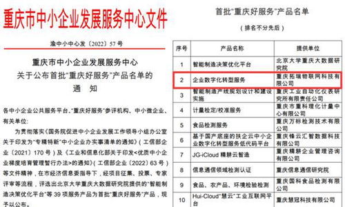 华为云企业数字化转型服务入选首批 重庆好服务 产品名单